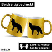 Glitzertasse Fuchs Silhouette 330ml