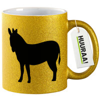 Glitzertasse Esel Silhouette 330ml