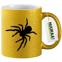 Glitzertasse Spinne Silhouette 330ml