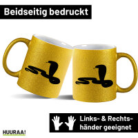 Glitzertasse Schlange Kobra Silhouette 330ml
