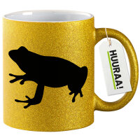 Glitzertasse Frosch Kröte Silhouette 330ml