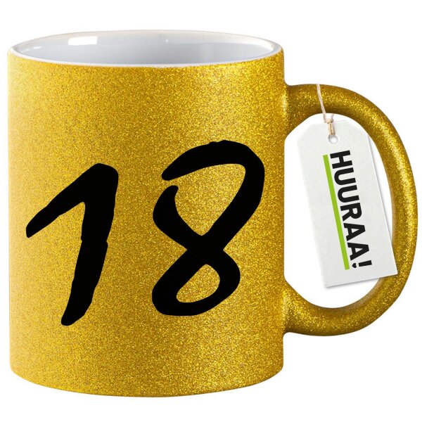 Glitzertasse 18 Geburtstag 330ml