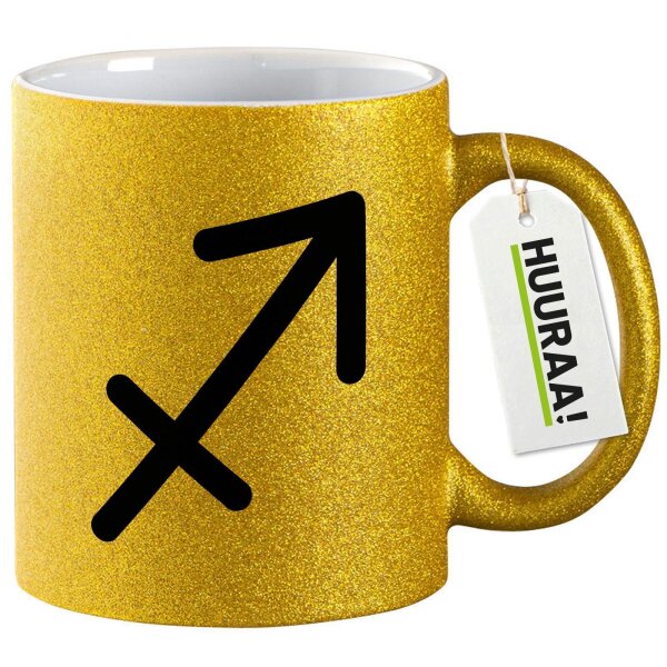 Glitzertasse Schütze Sternzeichen Zeichen 330ml