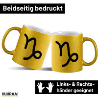 Glitzertasse Steinbock Sternzeichen Zeichen 330ml
