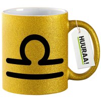 Glitzertasse Waage Sternzeichen Zeichen 330ml