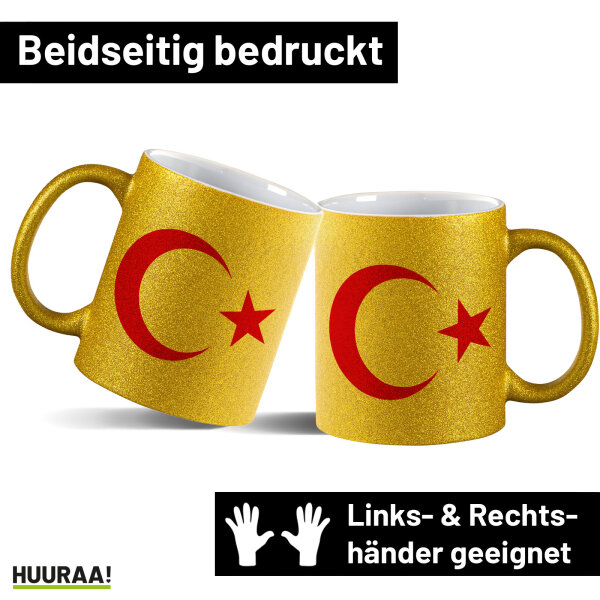 Glitzertasse Türkei Halbmond und Stern 330ml