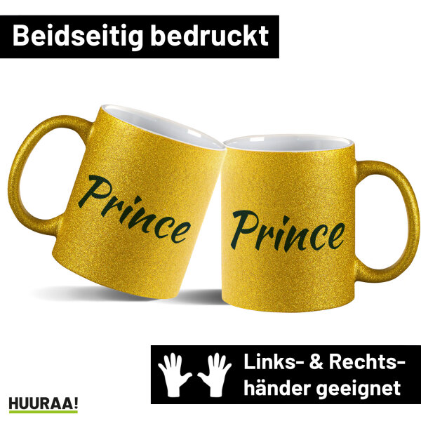 Glitzertasse Prince Schriftzug 330ml