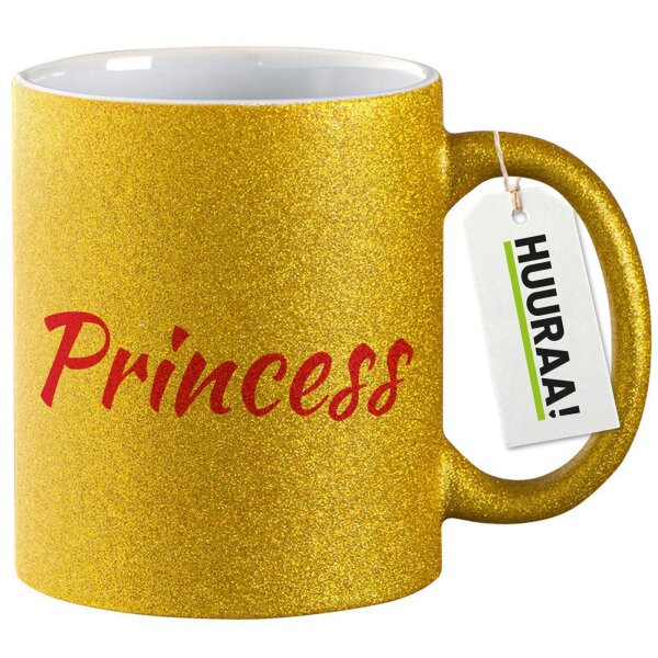 Glitzertasse Princess Schriftzug 330ml