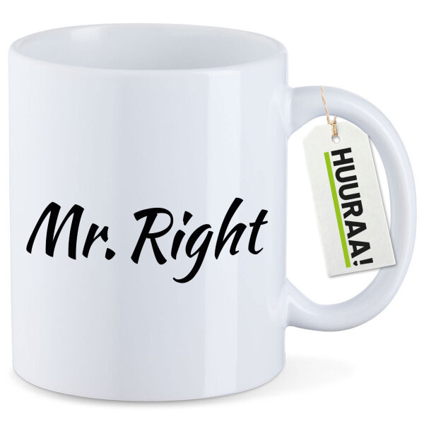 Kaffeetasse Mr. Right Schriftzug 330ml