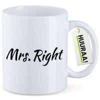 Kaffeetasse Mrs. Right Schriftzug 330ml