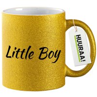 Glitzertasse Little Boy Schriftzug 330ml