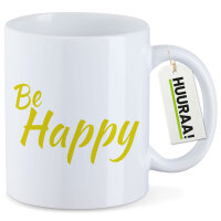 Kaffeetasse Be Happy Schriftzug 330ml