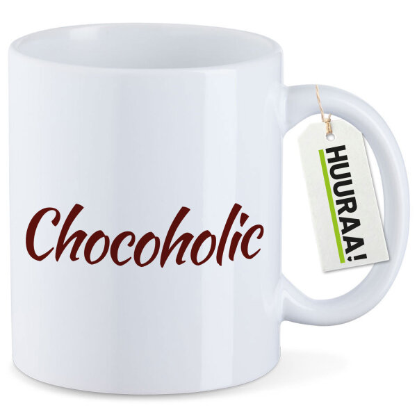 Kaffeetasse Chocoholic Schriftzug 330ml