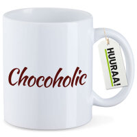 Kaffeetasse Chocoholic Schriftzug 330ml