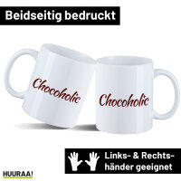 Kaffeetasse Chocoholic Schriftzug 330ml