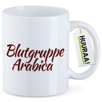 Kaffeetasse Blutgruppe Arabica Schriftzug 330ml