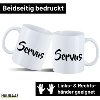 Kaffeetasse Servus Schriftzug 330ml