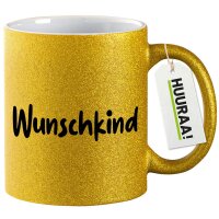 Glitzertasse Wunschkind Schriftzug 330ml