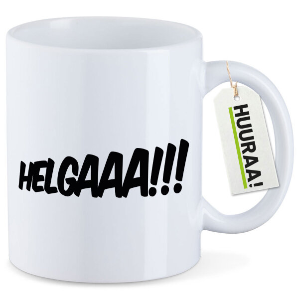 Kaffeetasse Helgaaa Schriftzug 330ml