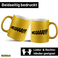 Glitzertasse Helgaaa Schriftzug 330ml