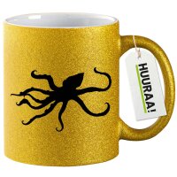 Glitzertasse Oktopus Silhouette 330ml
