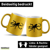 Glitzertasse Oktopus Silhouette 330ml