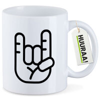 Kaffeetasse Pommesgabel Hand 330ml