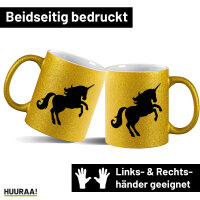 Glitzertasse Einhorn Silhouette 330ml