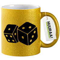 Glitzertasse Würfel Dice 330ml