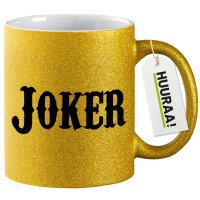 Glitzertasse Joker Schriftzug 330ml