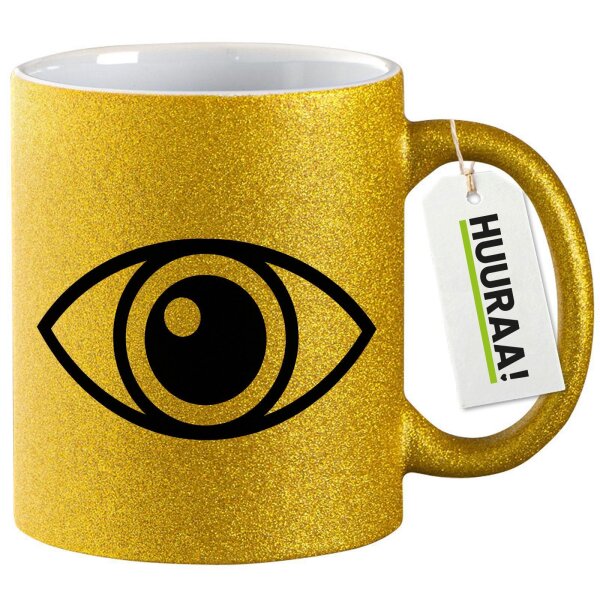 Glitzertasse Auge Eye 330ml