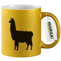 Glitzertasse Lama Silhouette 330ml