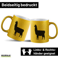 Glitzertasse Lama Silhouette 330ml