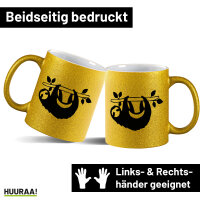 Glitzertasse Faultier Silhouette 330ml