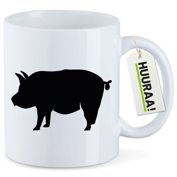 Kaffeetasse Schwein Silhouette 330ml