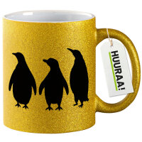 Glitzertasse Pinguine Silhouette 330ml