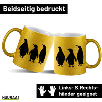 Glitzertasse Pinguine Silhouette 330ml