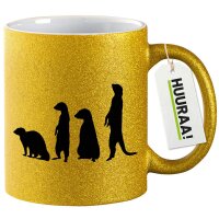Glitzertasse Erdmännchen Silhouette 330ml