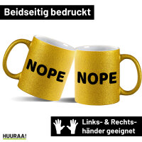 Glitzertasse Nope Schriftzug 330ml
