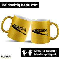 Glitzertasse Baseball Baseballschläger 330ml