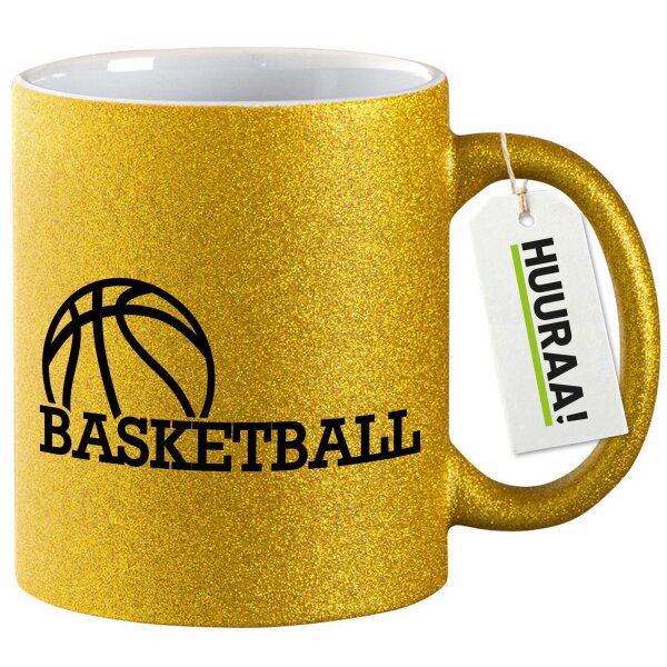 Glitzertasse Basketball Ball 330ml