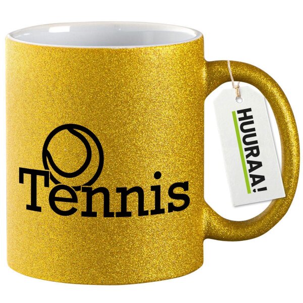 Glitzertasse Tennis Ball 330ml