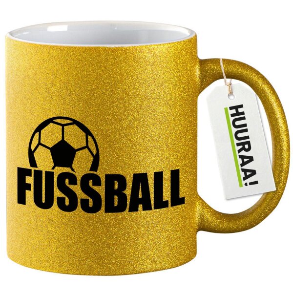 Glitzertasse Fussball Ball 330ml