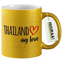Glitzertasse Thailand my love 330ml
