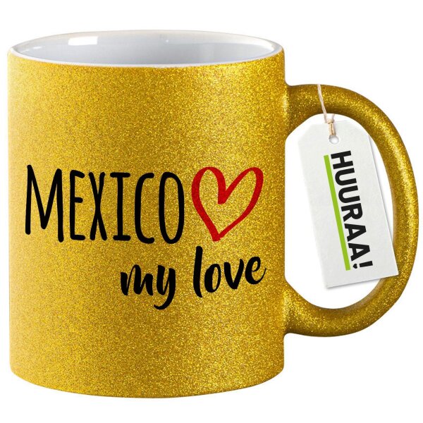 Glitzertasse Mexico my love 330ml