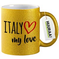 Glitzertasse Italy my love 330ml