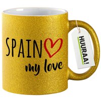 Glitzertasse Spain my love 330ml