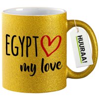 Glitzertasse Egypt my love 330ml