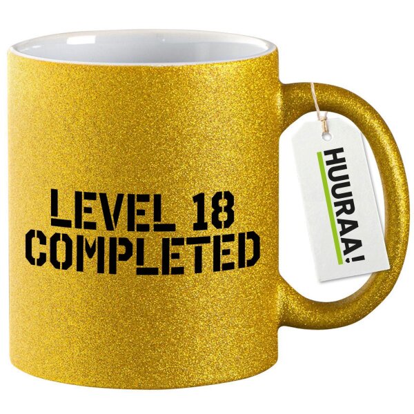 Glitzertasse Level 18 Completed 330ml