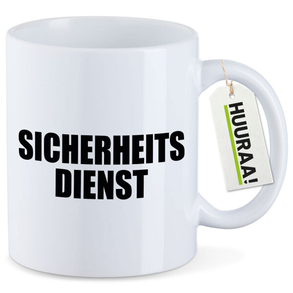 Kaffeetasse Sicherheitsdienst Schriftzug 330ml
